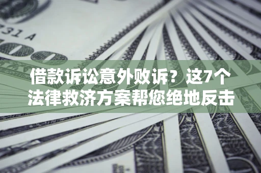 北京借款诉讼意外败诉？这7个法律救济方案帮您绝地反击！